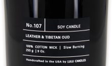 Lulu Candles | Leather & Tibetan Oud | Luxury Scented Soy Jar Candle | Hand Poured in The USA | Highly Scented & Long Lasting- 9 Oz.