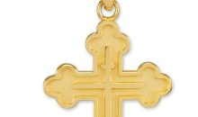 Religious Jewelry Solid 10k Gold Eastern Orthodox Cross Charm Pendant Necklace