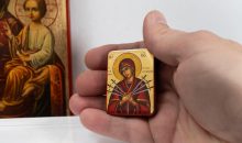 Miniature Wooden Icon of Virgin Mary with 7 swords,Greek-Byzantine Orthodox Icon. so small that you always have it with you Miniature Wooden Icon of Virgin Mary with 7 swords,Greek-Byzantine Orthodox Icon. so small that you always have it with you